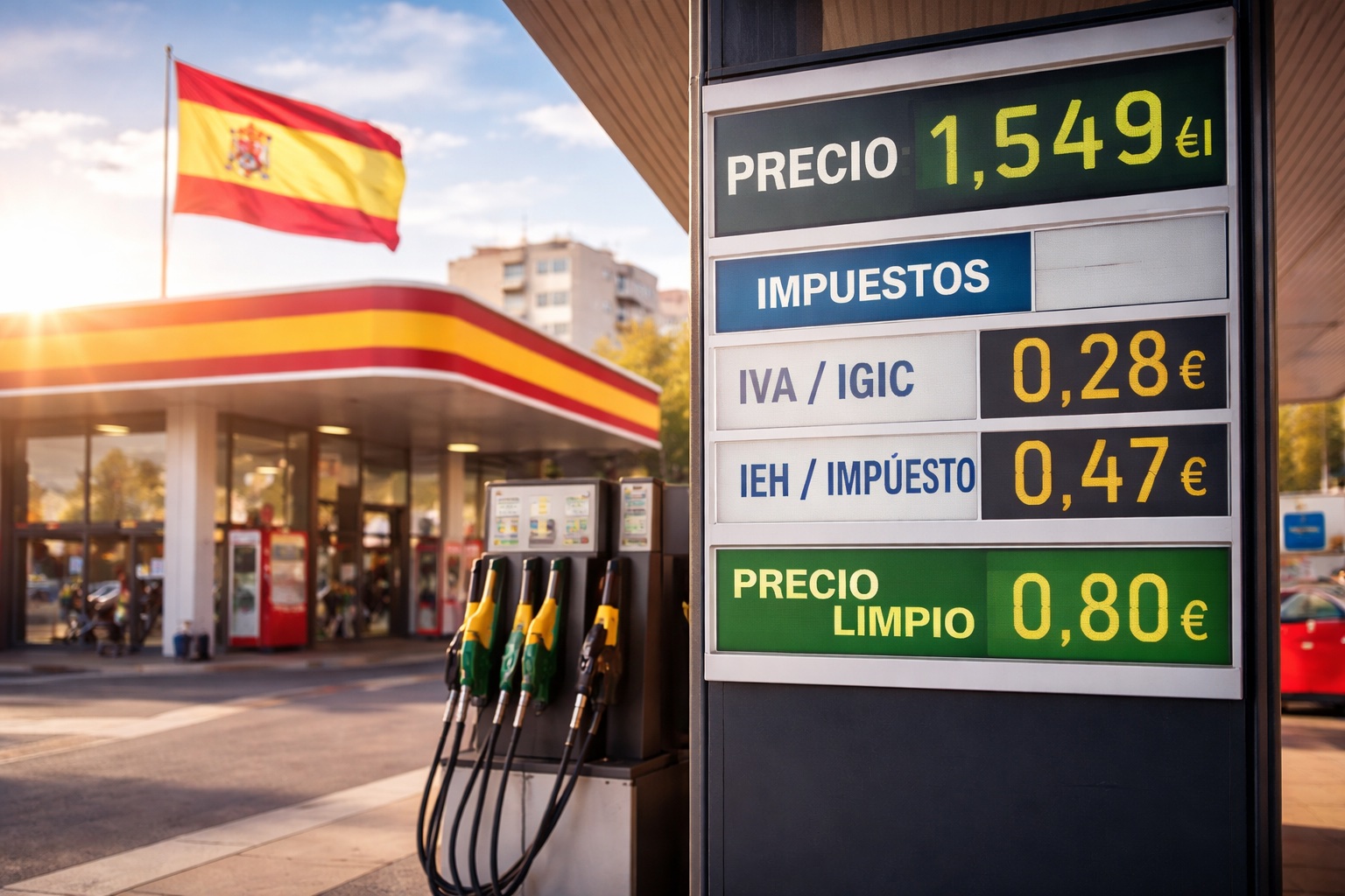 Cuál es el precio real de la gasolina y el diésel en España: impuestos, Canarias y cómo calcularlo.